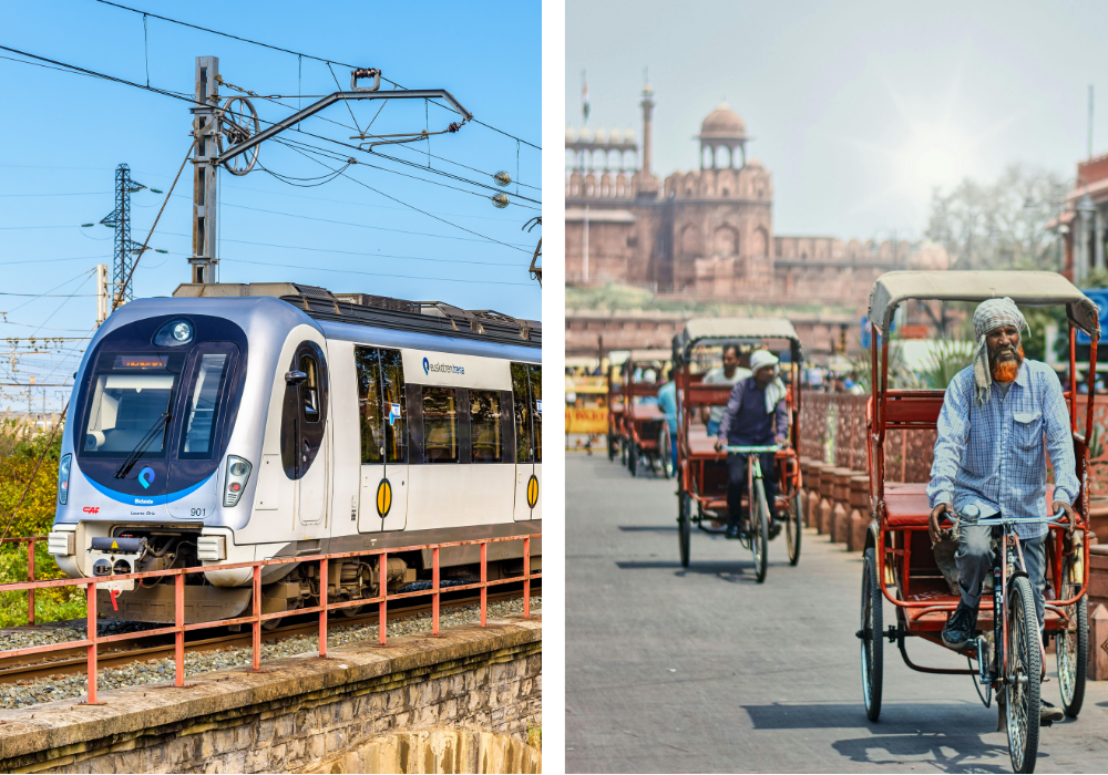 Dehli transportation options Metro and Rickshaw