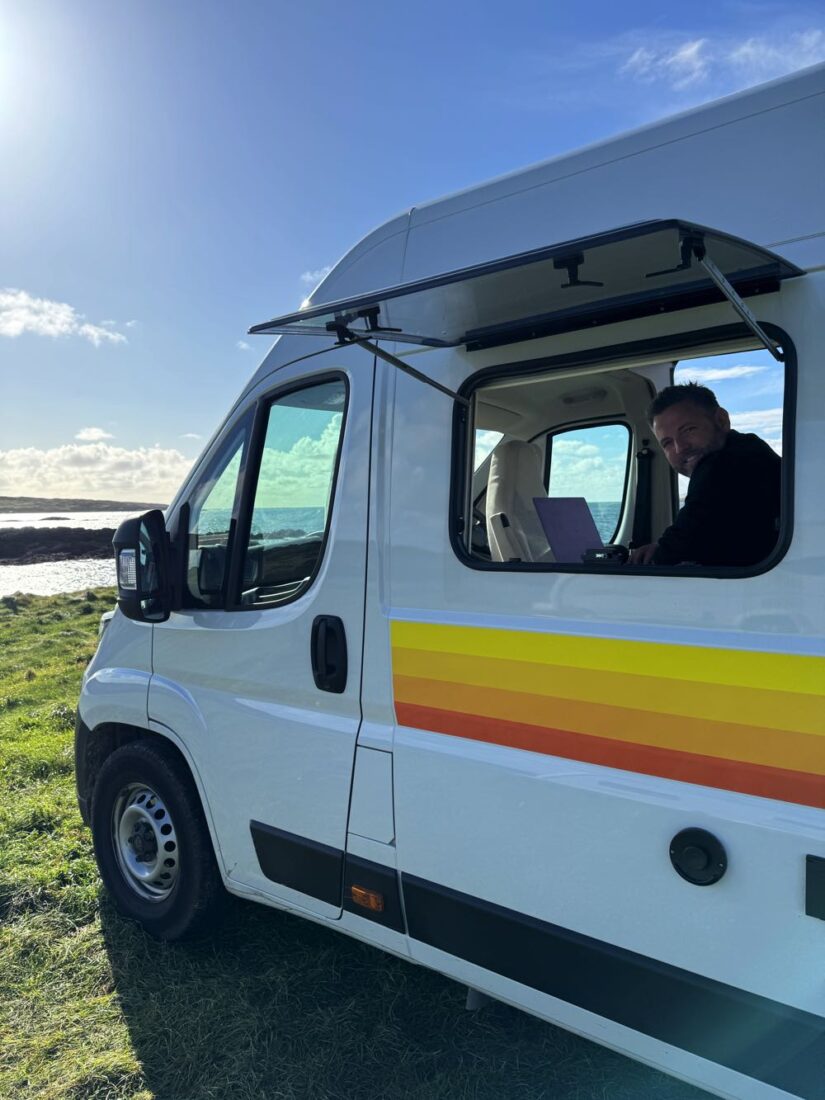 nick working in the van ireland