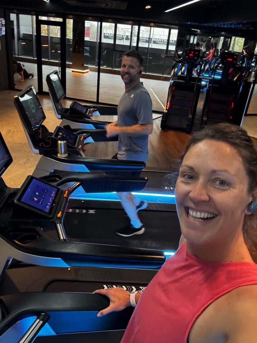 running on a treadmill